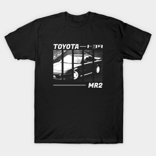 TOYOTA MR2 MK1 Black 'N White 3 (Black Version) T-Shirt